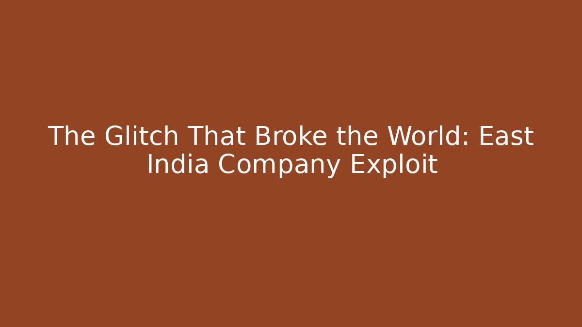 The Glitch That Broke the World: East India Company Exploit