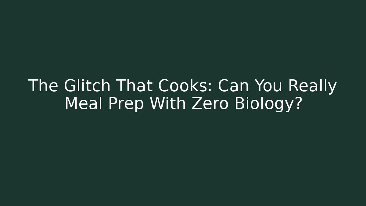The Glitch That Cooks: Can You Really Meal Prep With Zero Biology?