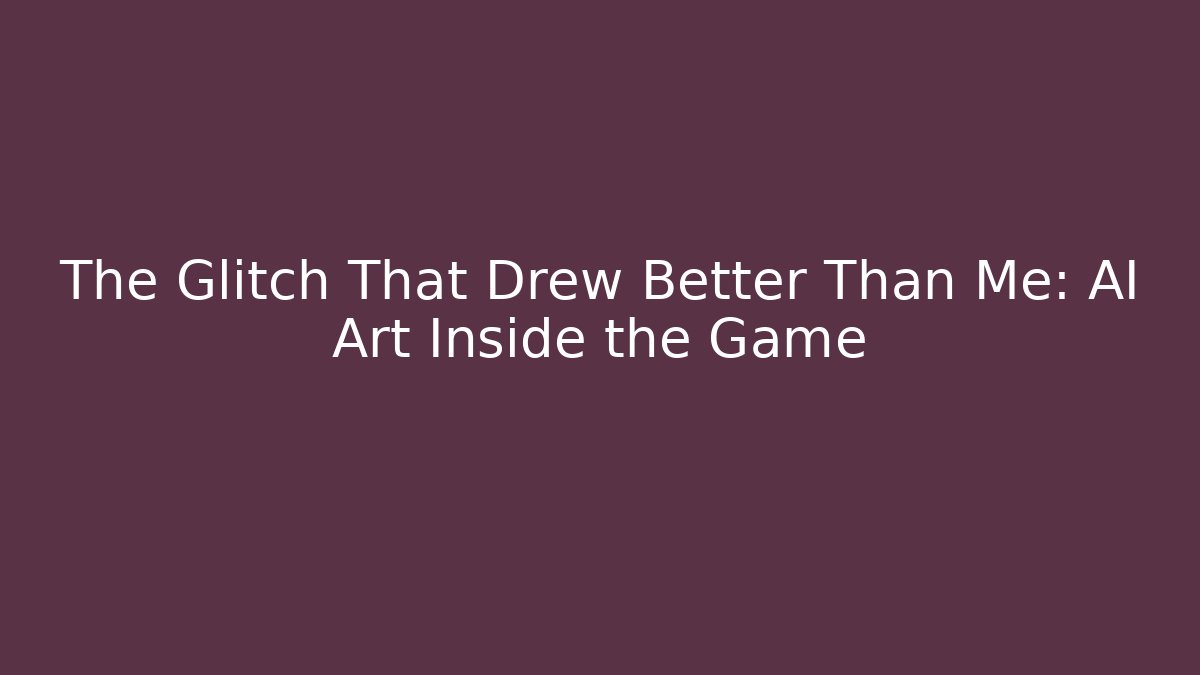 The Glitch That Drew Better Than Me: AI Art Inside the Game