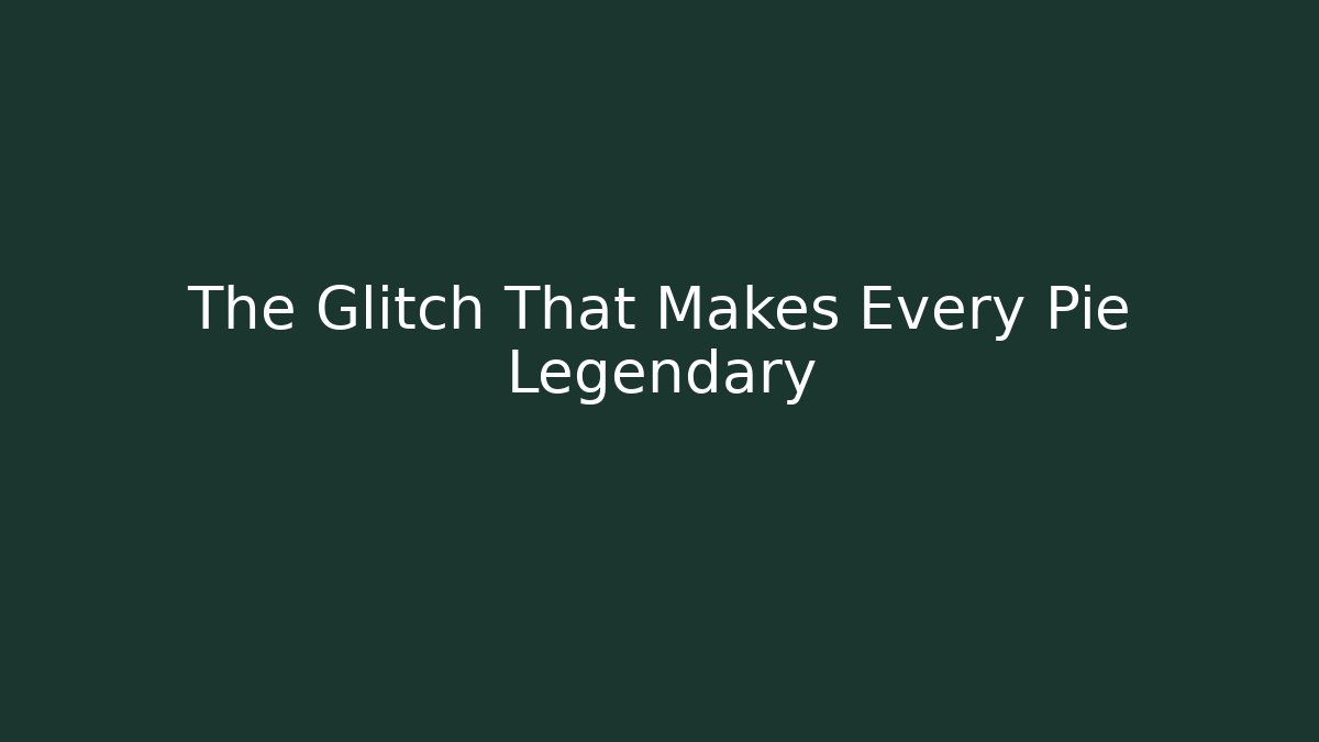 The Glitch That Makes Every Pie Legendary