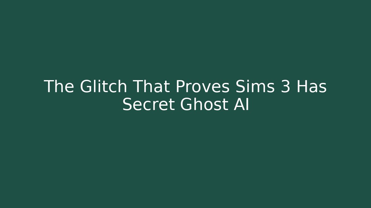 The Glitch That Proves Sims 3 Has Secret Ghost AI