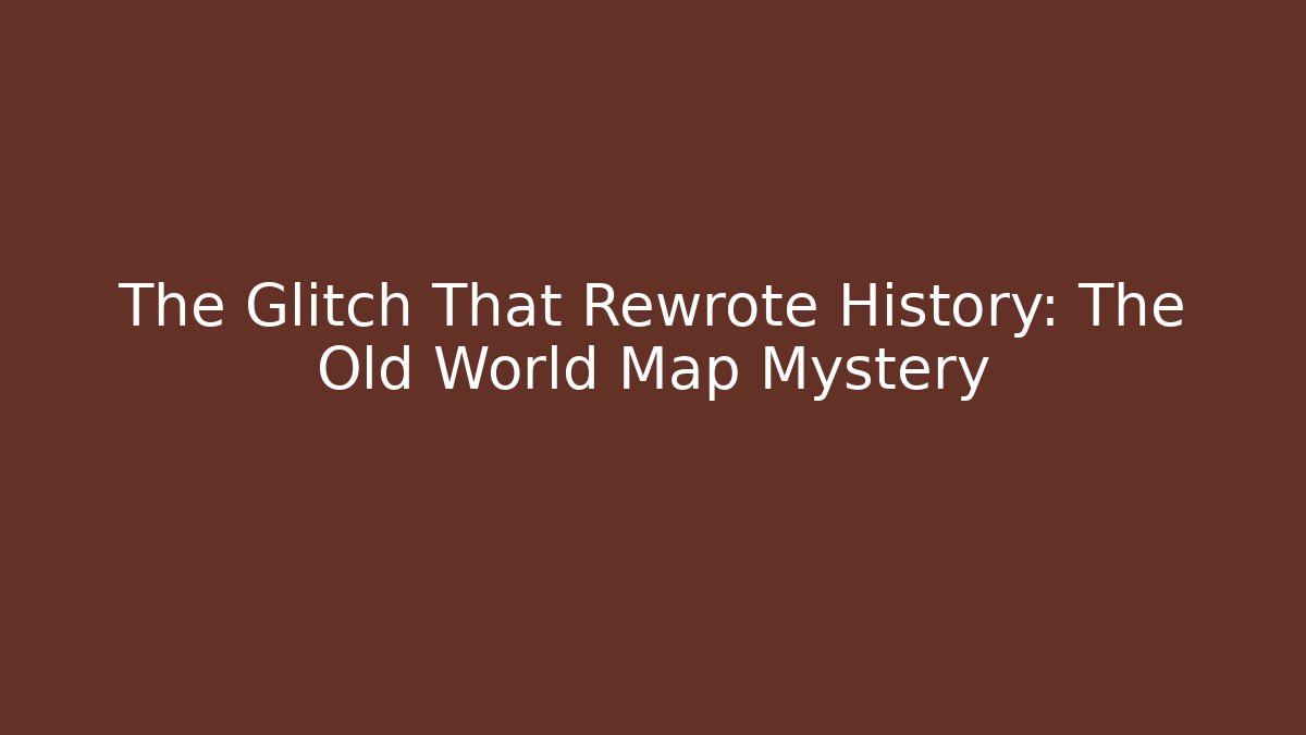 The Glitch That Rewrote History: The Old World Map Mystery