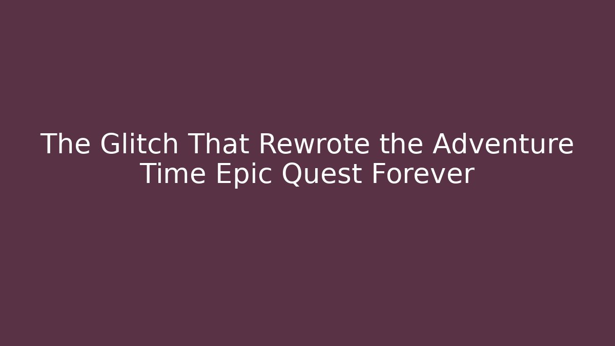 The Glitch That Rewrote the Adventure Time Epic Quest Forever