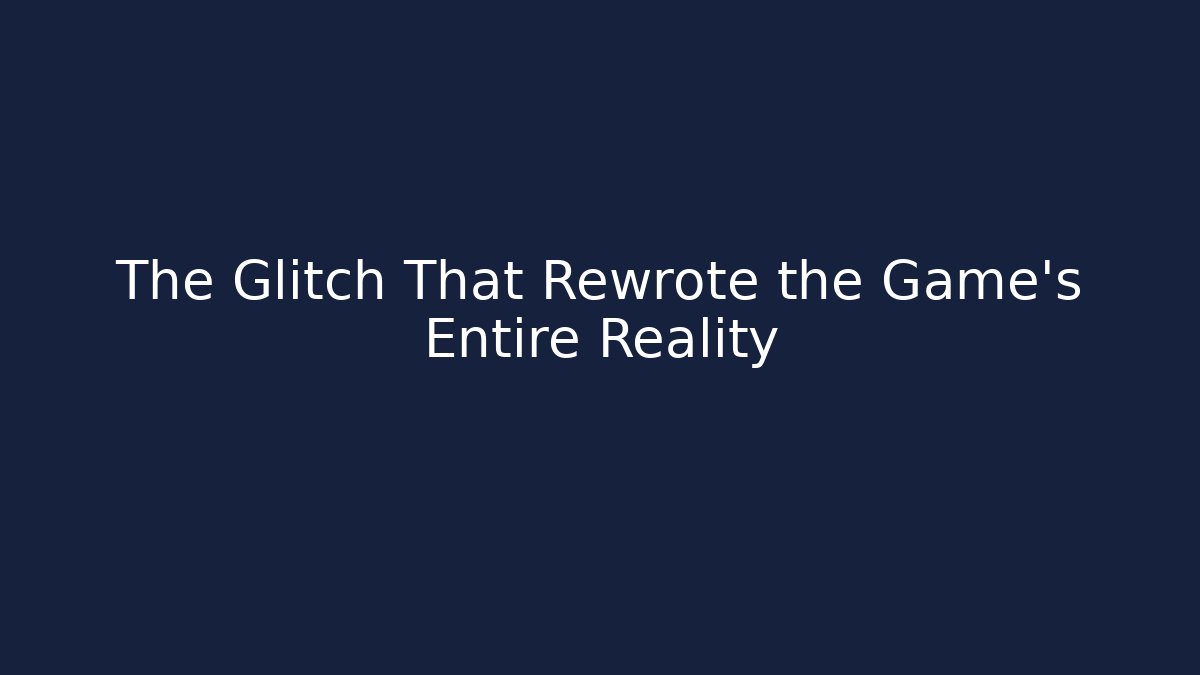 The Glitch That Rewrote the Game's Entire Reality