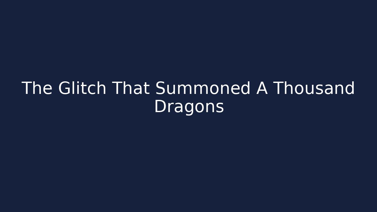 The Glitch That Summoned A Thousand Dragons