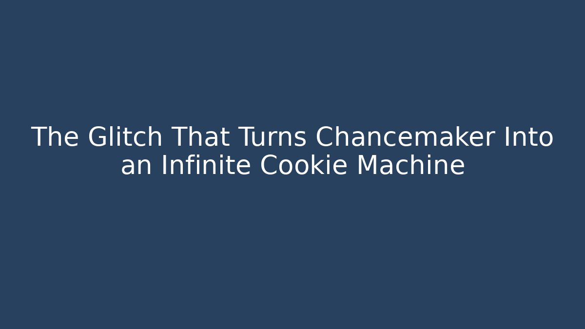 The Glitch That Turns Chancemaker Into an Infinite Cookie Machine - Create More Assets