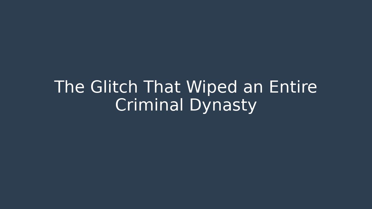 The Glitch That Wiped an Entire Criminal Dynasty