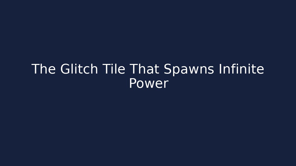 The Glitch Tile That Spawns Infinite Power - Create More Assets