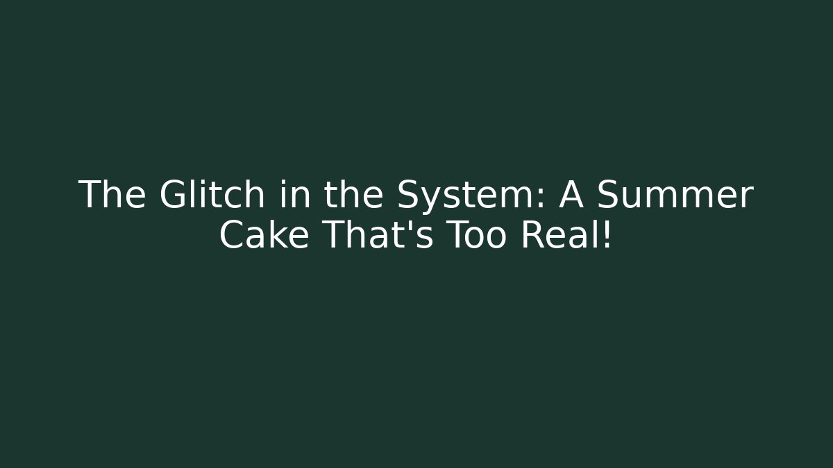 The Glitch in the System: A Summer Cake That's Too Real!