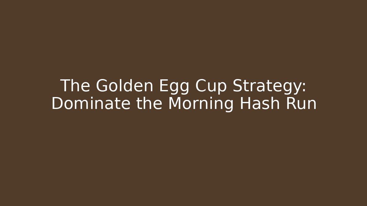 The Golden Egg Cup Strategy: Dominate the Morning Hash Run