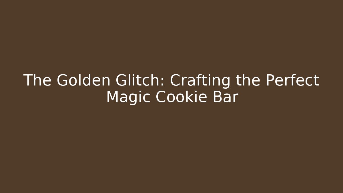 The Golden Glitch: Crafting the Perfect Magic Cookie Bar