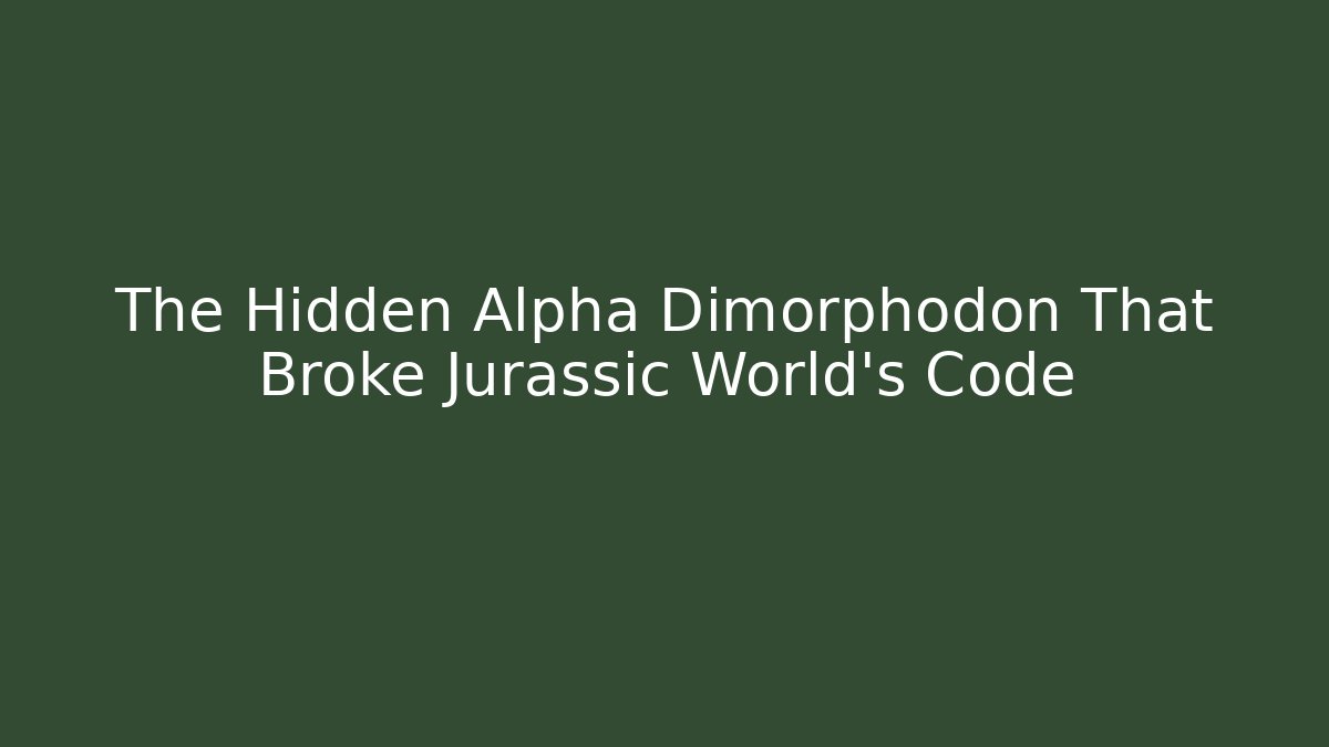 The Hidden Alpha Dimorphodon That Broke Jurassic World's Code