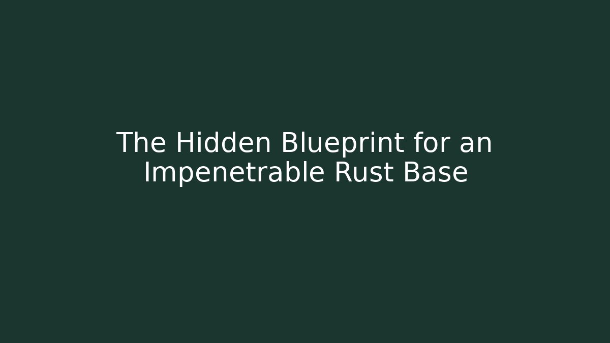The Hidden Blueprint for an Impenetrable Rust Base