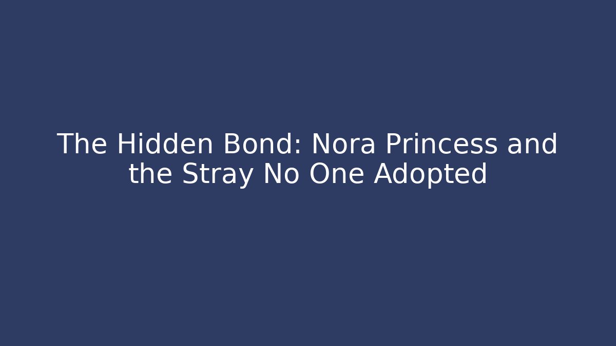 The Hidden Bond: Nora Princess and the Stray No One Adopted