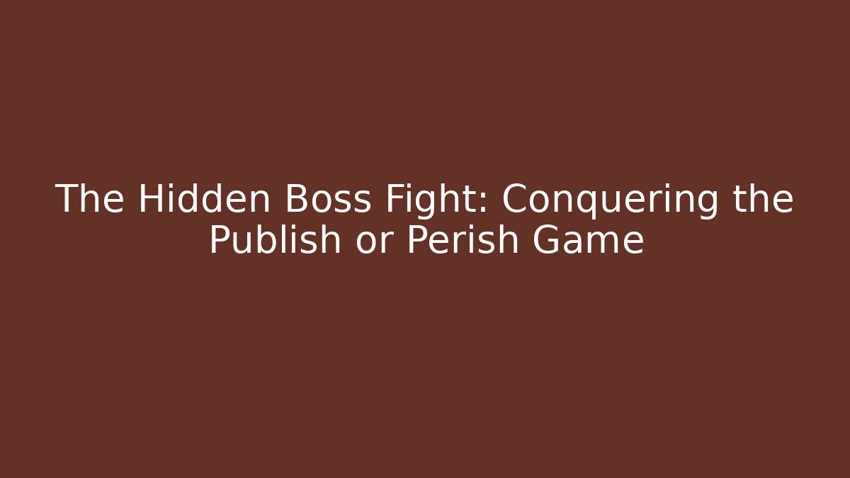 The Hidden Boss Fight: Conquering the Publish or Perish Game