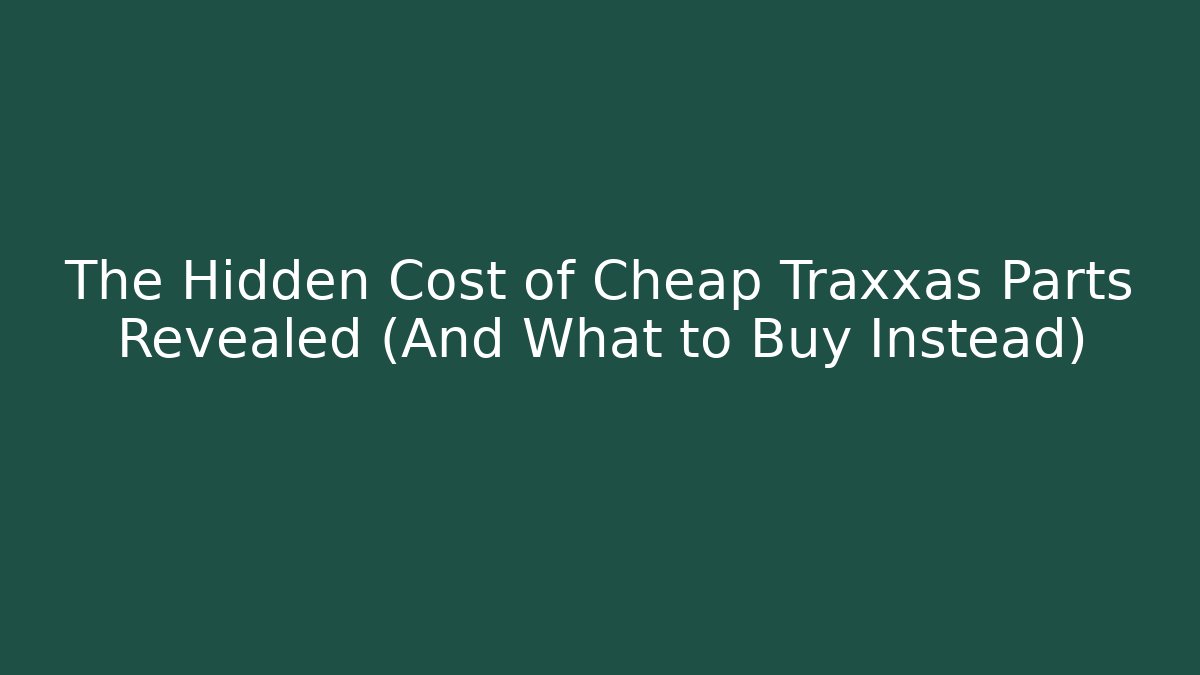 The Hidden Cost of Cheap Traxxas Parts Revealed (And What to Buy Instead)