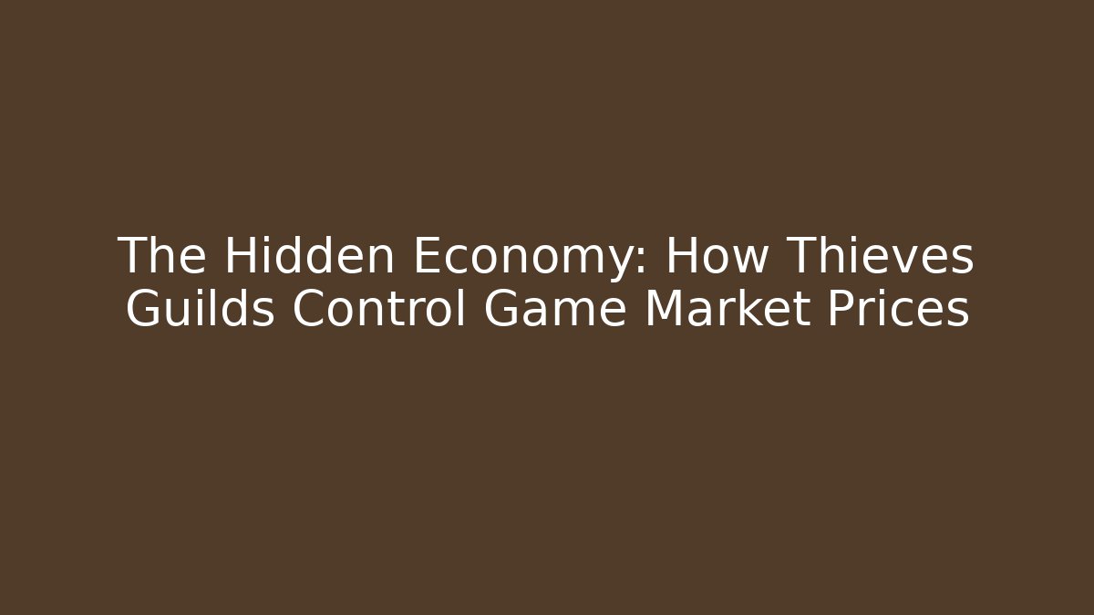 The Hidden Economy: How Thieves Guilds Control Game Market Prices