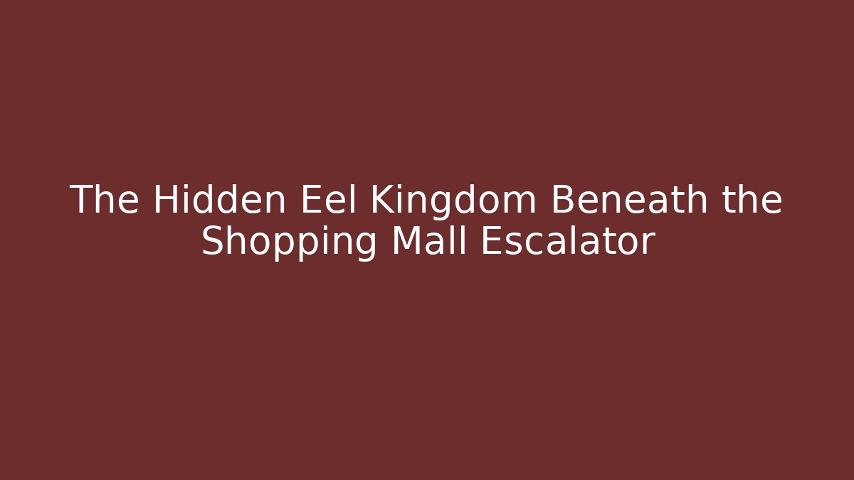 The Hidden Eel Kingdom Beneath the Shopping Mall Escalator