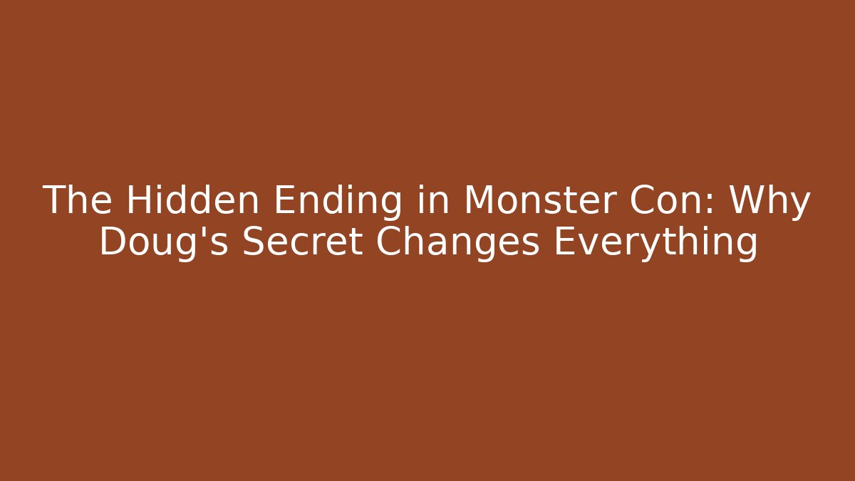 The Hidden Ending in Monster Con: Why Doug's Secret Changes Everything