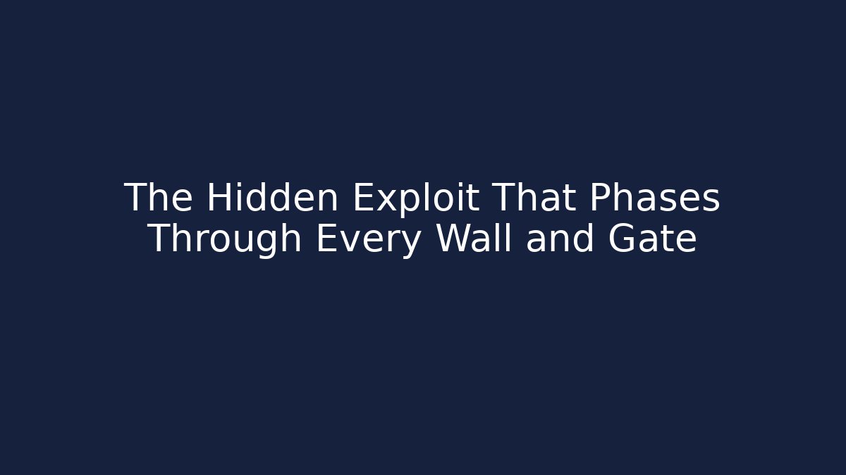 The Hidden Exploit That Phases Through Every Wall and Gate