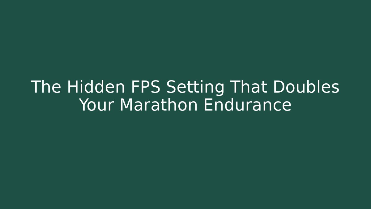 The Hidden FPS Setting That Doubles Your Marathon Endurance - Create More Assets