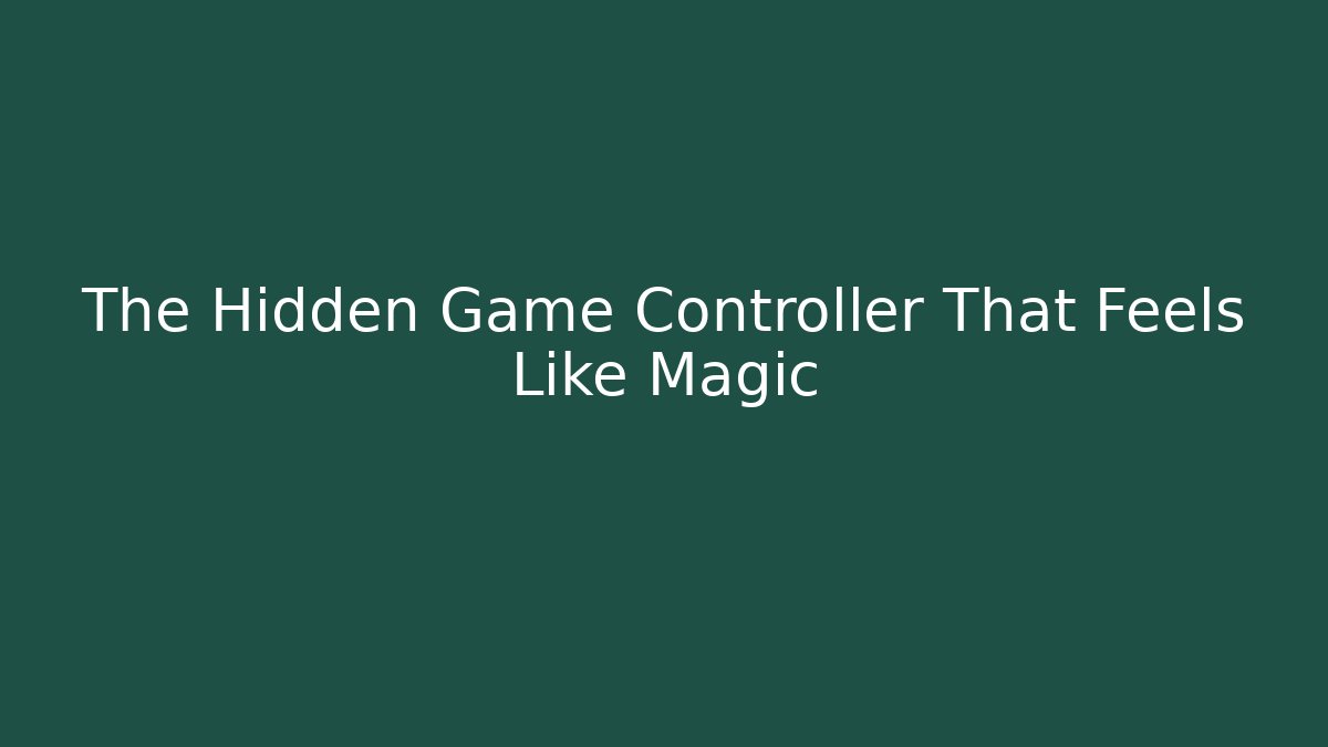 The Hidden Game Controller That Feels Like Magic - Create More Assets