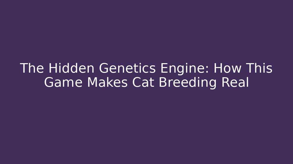 The Hidden Genetics Engine: How This Game Makes Cat Breeding Real - Create More Assets