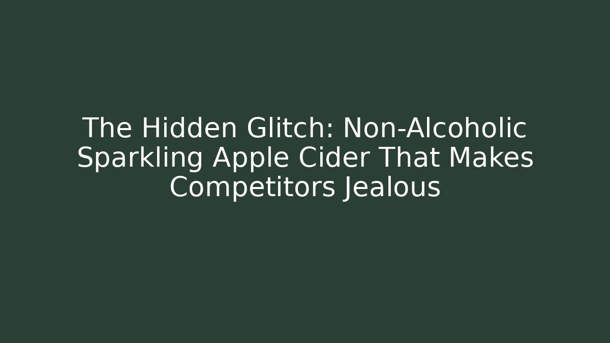 The Hidden Glitch: Non-Alcoholic Sparkling Apple Cider That Makes Competitors Jealous