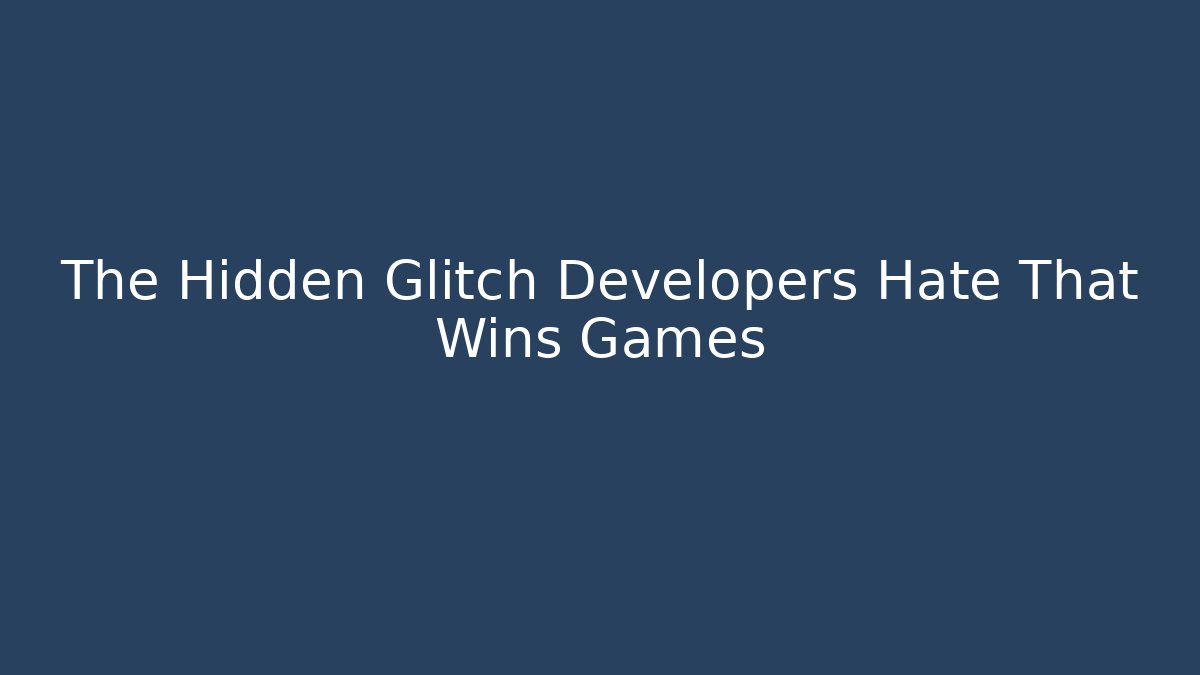 The Hidden Glitch Developers Hate That Wins Games - Create More Assets