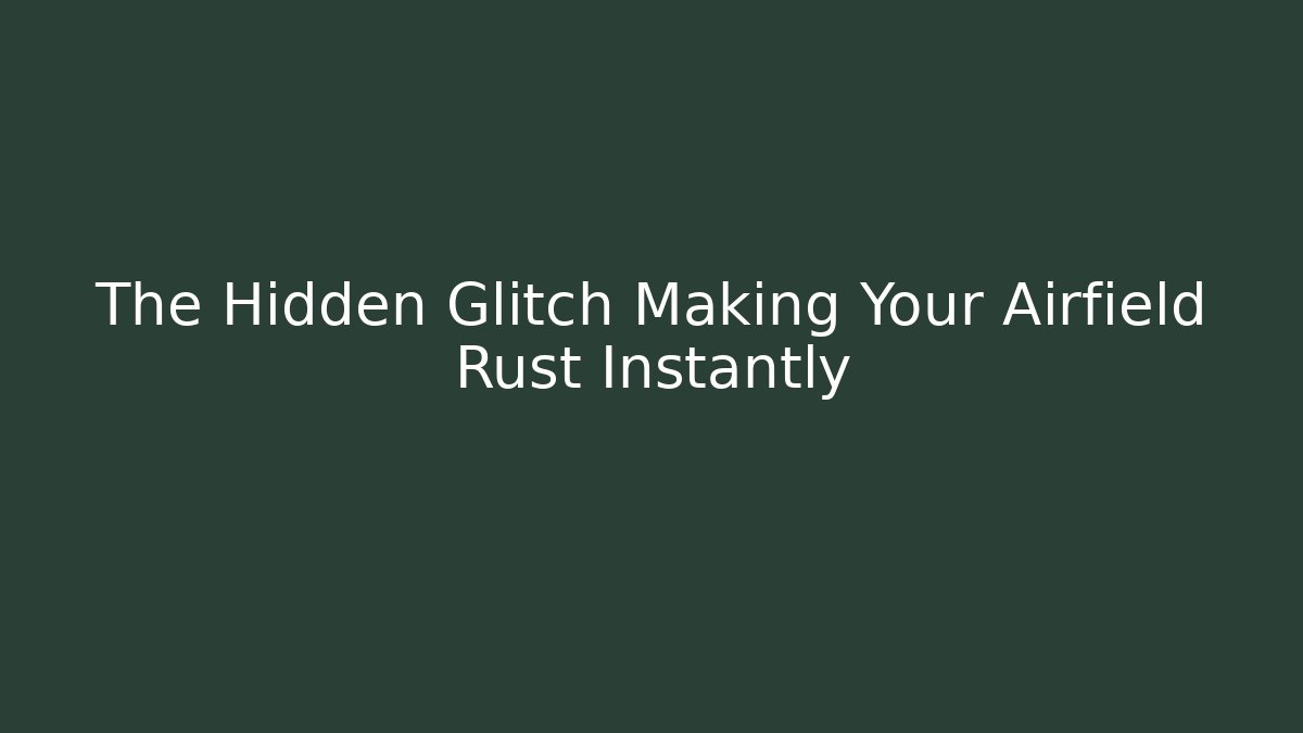 The Hidden Glitch Making Your Airfield Rust Instantly - Create More Assets
