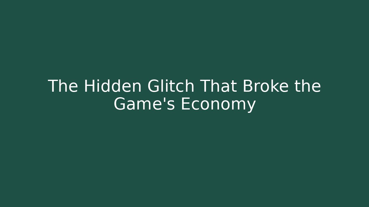 The Hidden Glitch That Broke the Game's Economy