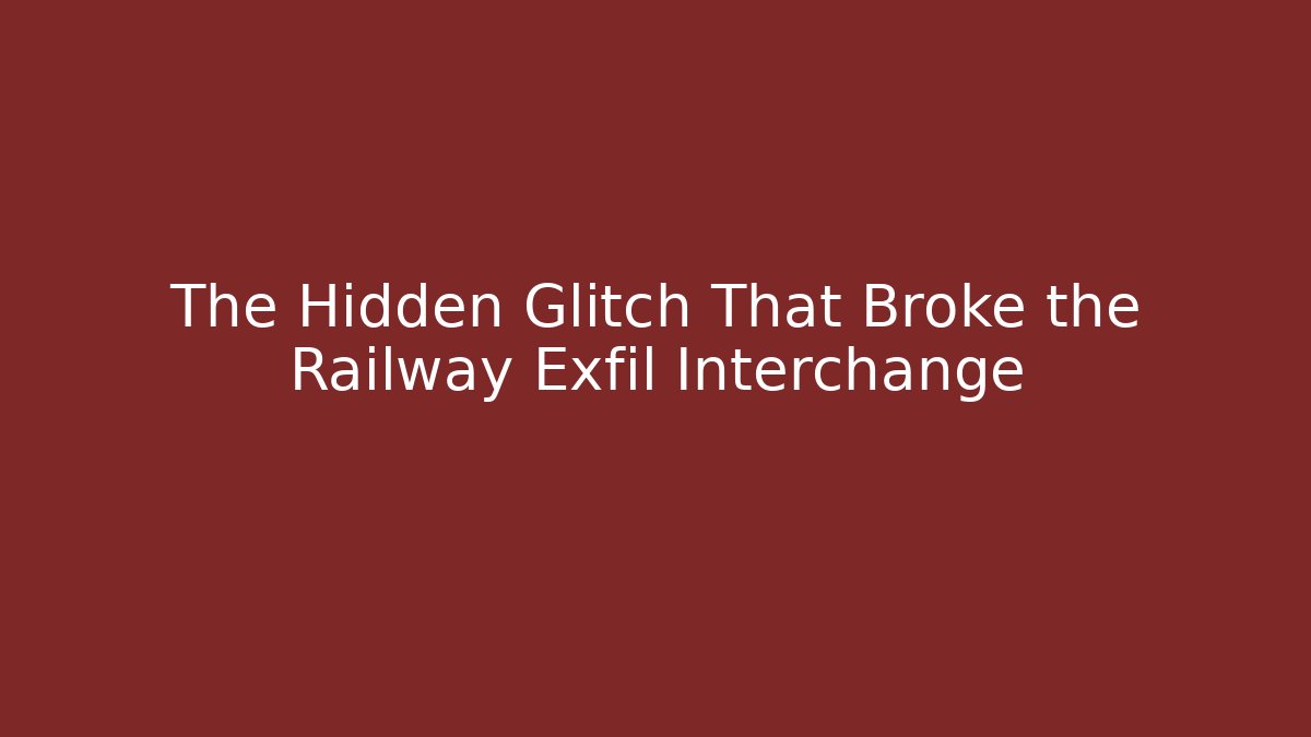 The Hidden Glitch That Broke the Railway Exfil Interchange