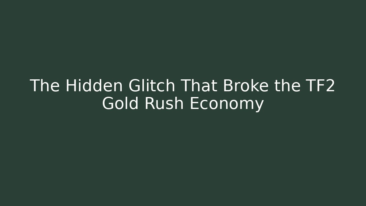 The Hidden Glitch That Broke the TF2 Gold Rush Economy
