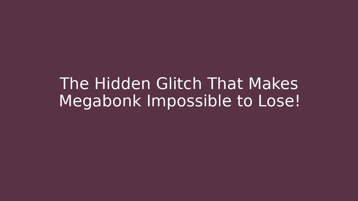 The Hidden Glitch That Makes Megabonk Impossible to Lose!