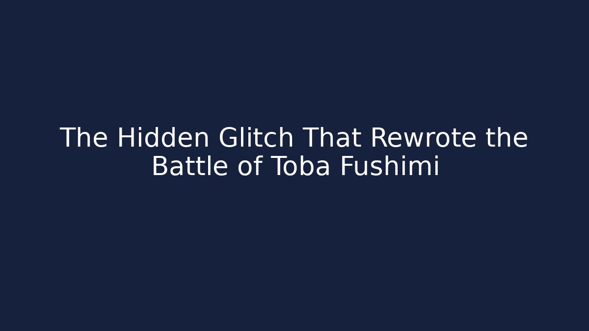 The Hidden Glitch That Rewrote the Battle of Toba Fushimi
