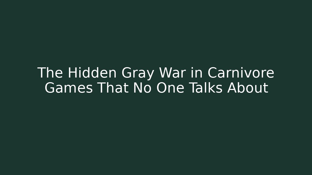 The Hidden Gray War in Carnivore Games That No One Talks About