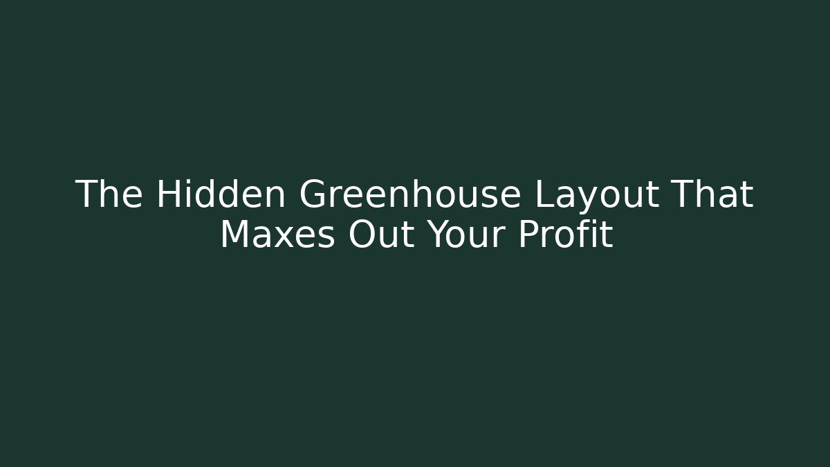 The Hidden Greenhouse Layout That Maxes Out Your Profit
