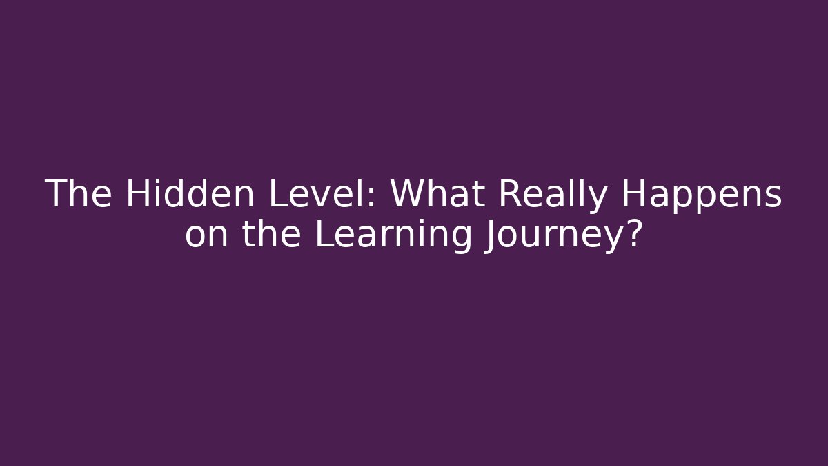 The Hidden Level: What Really Happens on the Learning Journey?