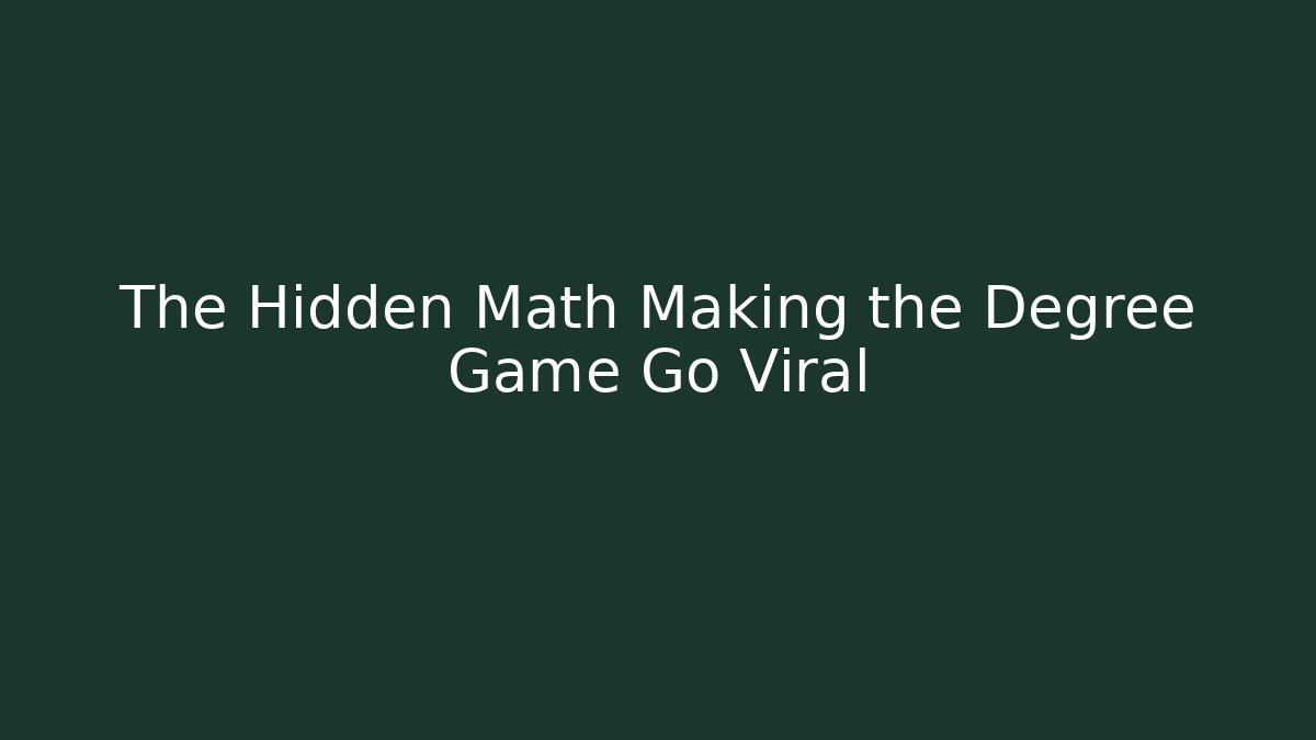 The Hidden Math Making the Degree Game Go Viral - Create More Assets