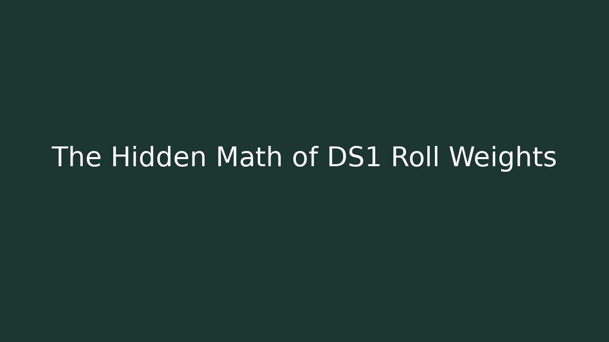 The Hidden Math of DS1 Roll Weights