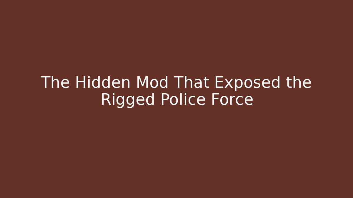 The Hidden Mod That Exposed the Rigged Police Force