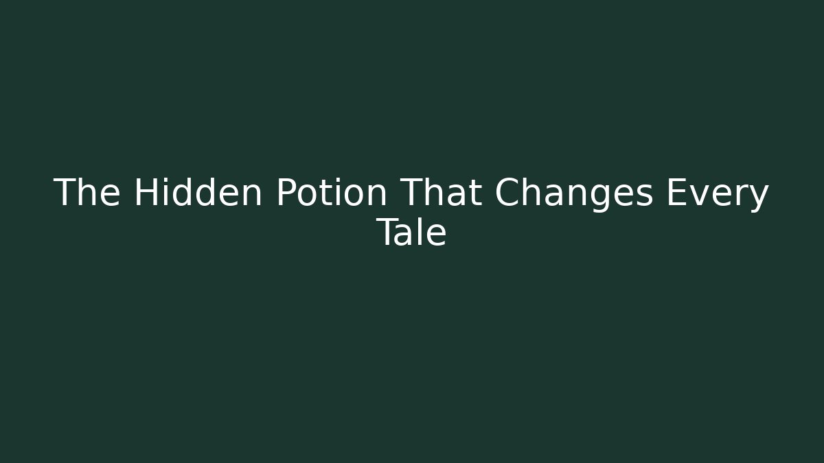 The Hidden Potion That Changes Every Tale - Create More Assets