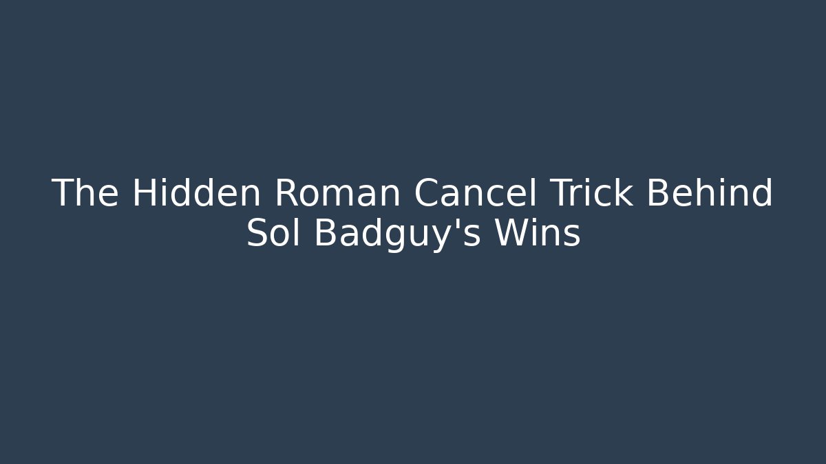 The Hidden Roman Cancel Trick Behind Sol Badguy's Wins