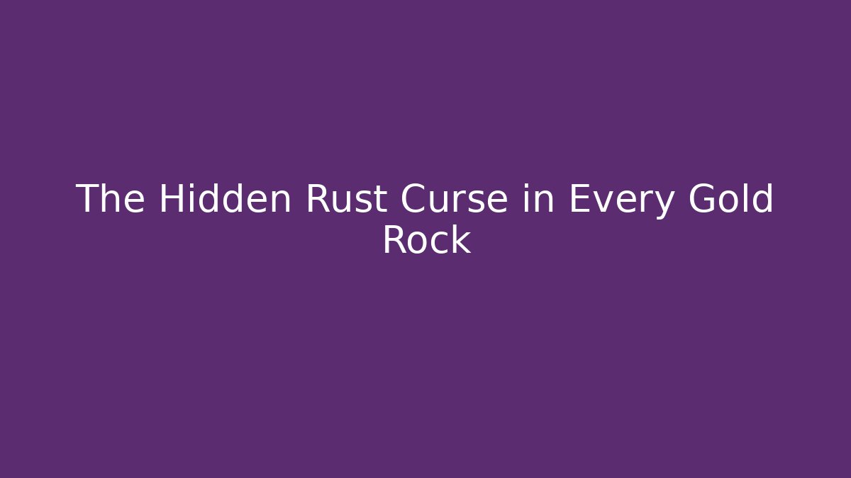 The Hidden Rust Curse in Every Gold Rock
