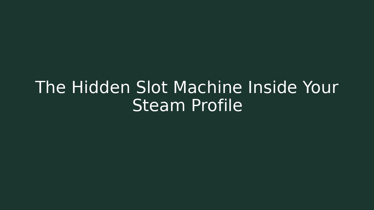 The Hidden Slot Machine Inside Your Steam Profile - Create More Assets