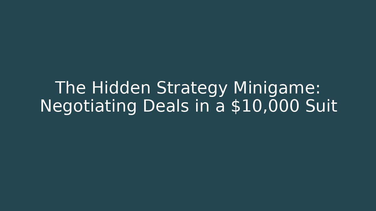 The Hidden Strategy Minigame: Negotiating Deals in a $10,000 Suit