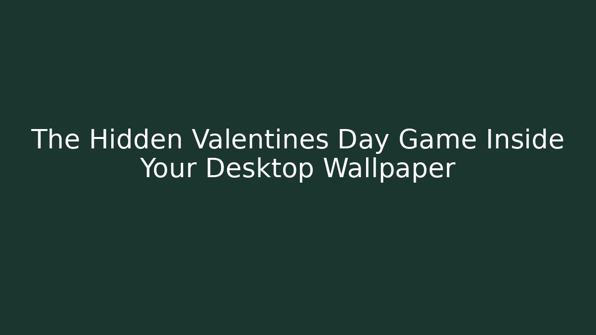 The Hidden Valentines Day Game Inside Your Desktop Wallpaper - Create More Assets