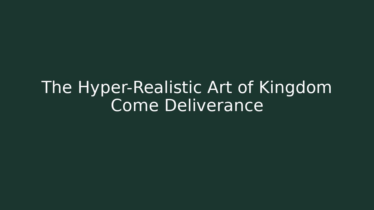 The Hyper-Realistic Art of Kingdom Come Deliverance