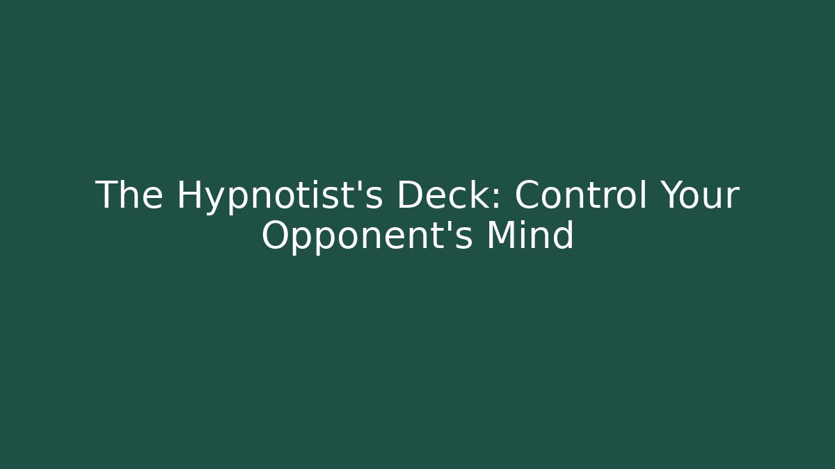 The Hypnotist's Deck: Control Your Opponent's Mind - Create More Assets