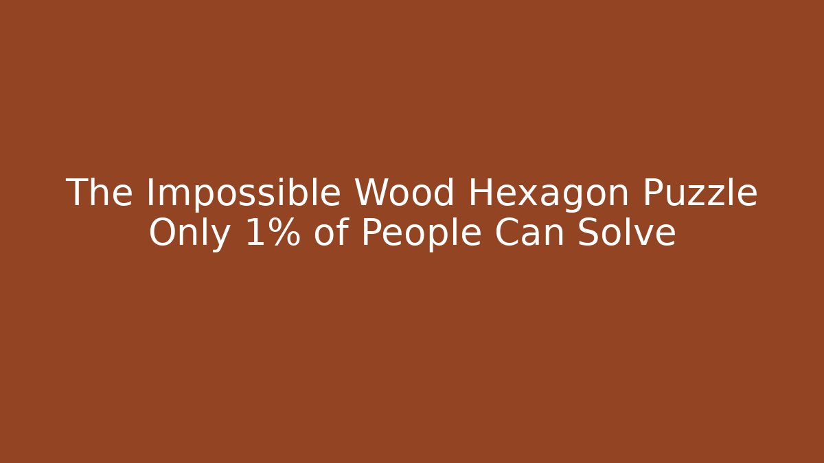 The Impossible Wood Hexagon Puzzle Only 1% of People Can Solve